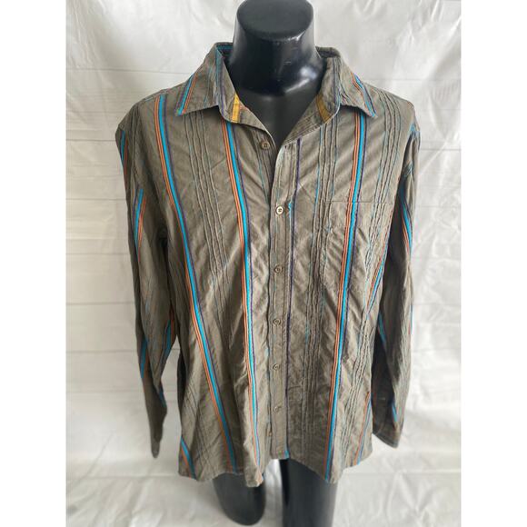 The Territory Ahead Multicolored Striped Long Sleeved Shirt Men’s X-Large EUC - Picture 1 of 7
